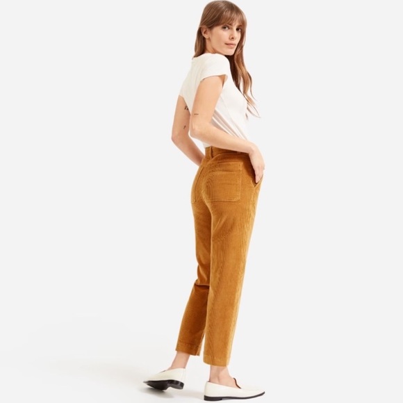 Everlane Corduroy Straight Leg Crop Pant Golden Brown Size 0 - Picture 3 of 15